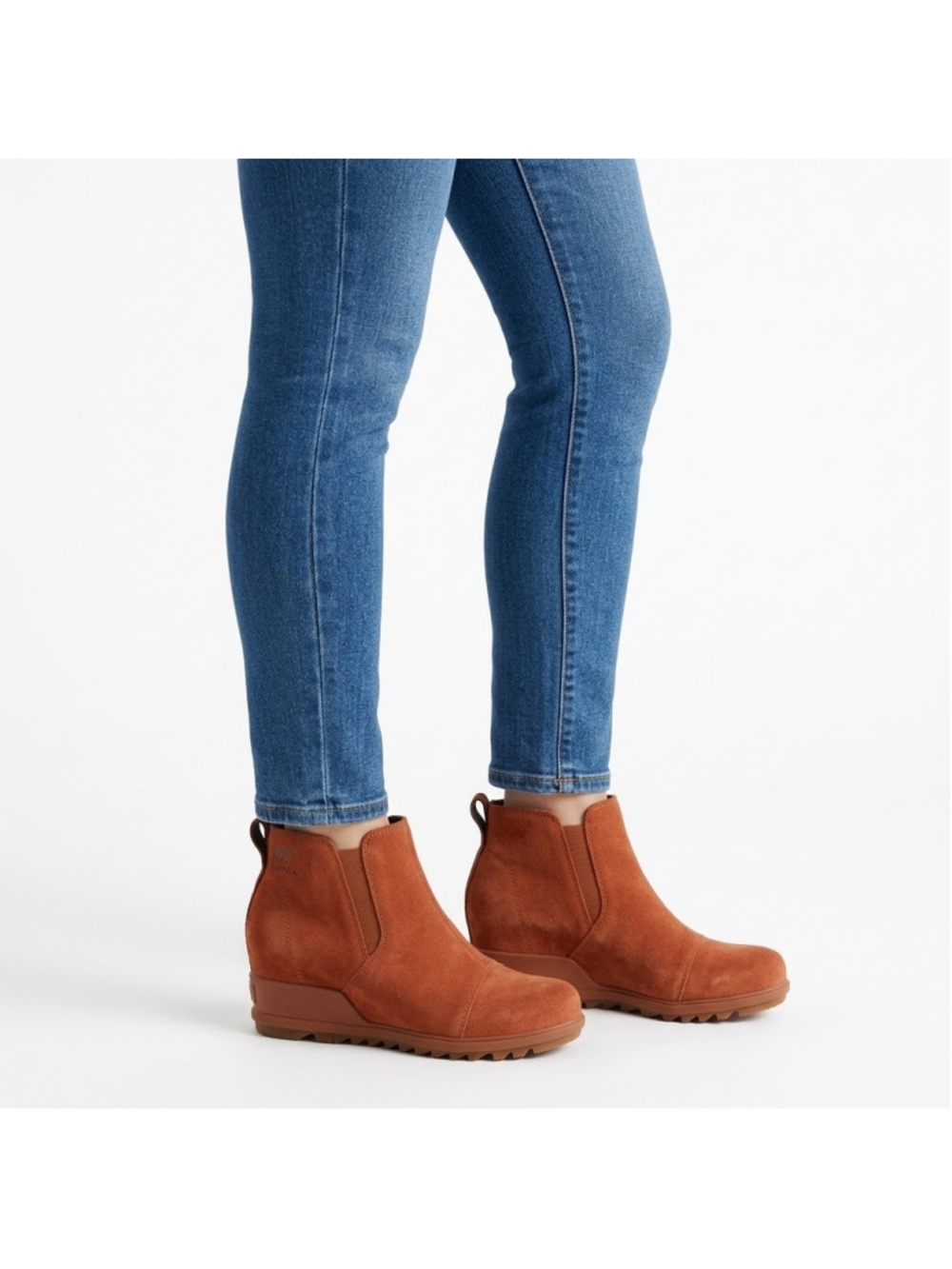 Sorel Joan of Arctic III Wedge Bootie Rust Orange Suede Ankle Boots Women’s 7.5